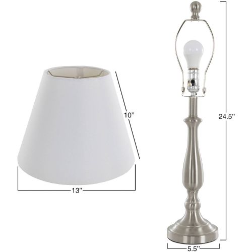  Table Lamps and Floor Lamp with Shades, Set of 3 by Lavish Home, (3 LED Bulbs included), Multiple Styles