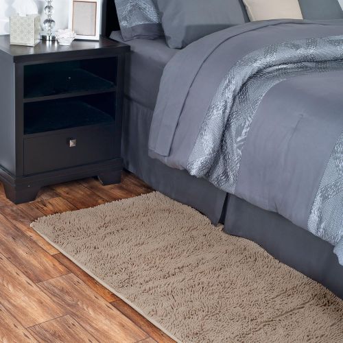  Lavish Home High Pile Shag Rug Carpet - Beige - 30x60