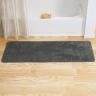 Lavish Home Memory Foam Striped Extra Long Bath Mat, 24 by 60, Silver