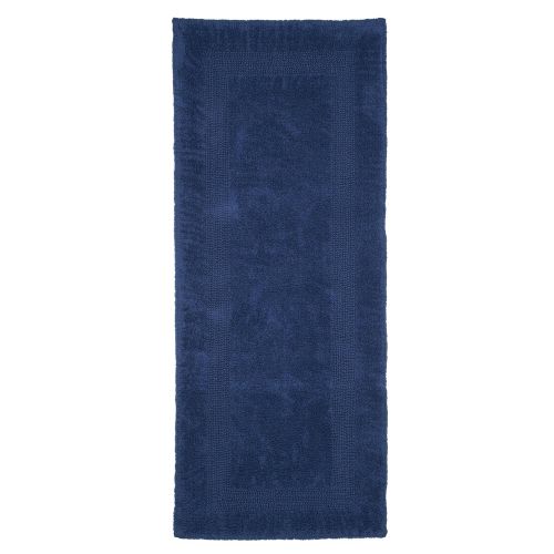  Cotton Bath Mat- Plush 100 Percent Cotton 24x60 Long Bathroom Runner- Reversible, Soft, Absorbent, and Machine Washable Rug by Lavish Home (Navy)