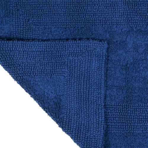  Cotton Bath Mat- Plush 100 Percent Cotton 24x60 Long Bathroom Runner- Reversible, Soft, Absorbent, and Machine Washable Rug by Lavish Home (Navy)