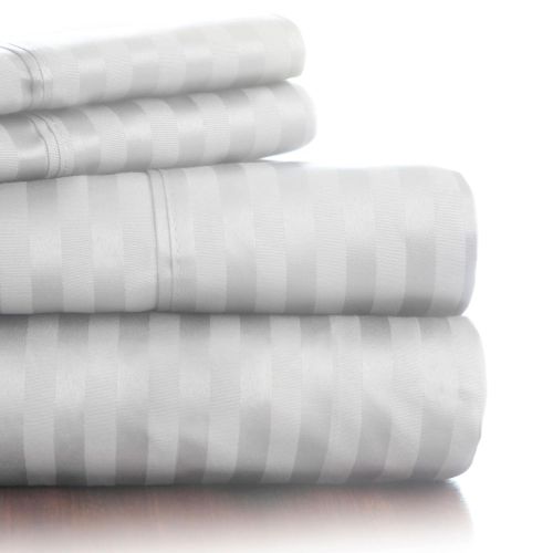  Lavish Home 300 Thread Count Cotton Sateen Sheet Set, King, White