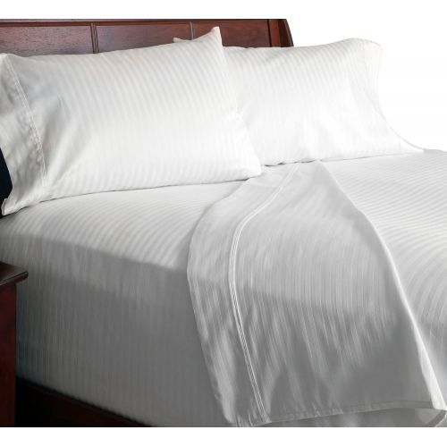  Lavish Home 300 Thread Count Cotton Sateen Sheet Set, King, White