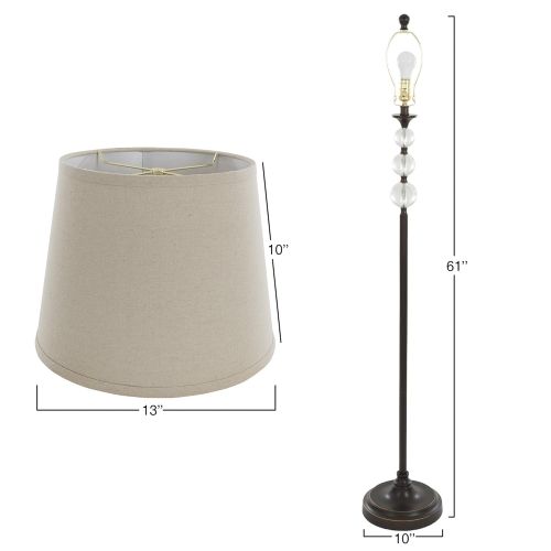  Lavish Home 72-LMP3002 Table Floor Lamp Set of 3,Crystal Balls with Bronze (3 LED Bulbs Included), 3 Piece