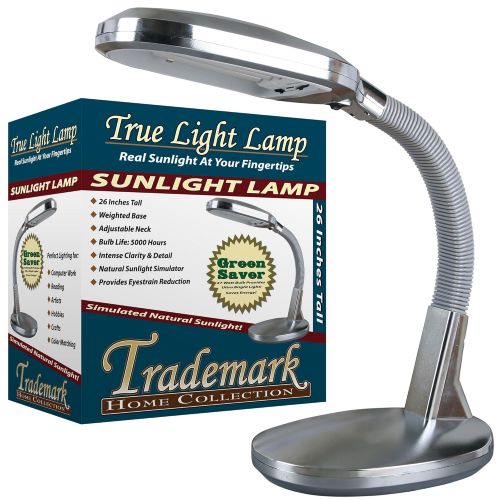  Natural Therapy Sunlight Desk Lamp, Great For Reading and Crafting, Adjustable Gooseneck, Home and Office Lamp by Lavish Home, Silver