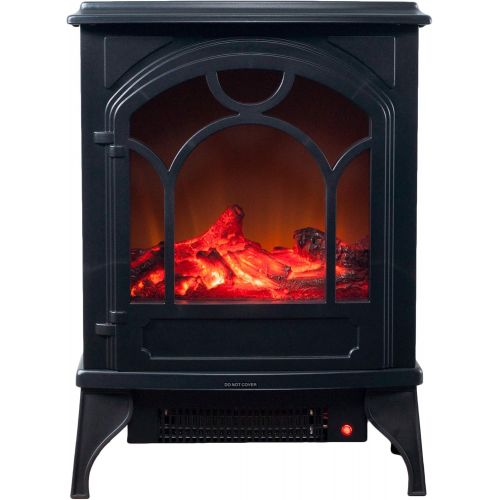  Freestanding Electric Fireplace- Indoor Space Heater with Faux Log & Flame Effect- Warm Classic Style for Bedroom, Living Room and More by Lavish Home