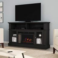 Lavish Home 80-FPWF-6 (Black) Electric Fireplace Stand for TVs up to 59 Console with Media Shelves, Remote Control, Adjustable Heat & LED Flames Color by Northwest, 59x16x34.2