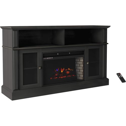  Lavish Home 80-FPWF-6 (Black) Electric Fireplace Stand for TVs up to 59 Console with Media Shelves, Remote Control, Adjustable Heat & LED Flames Color by Northwest, 59x16x34.2