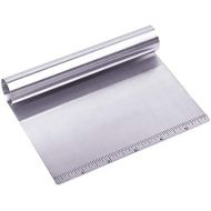 Stainless Steel Bench Scraper & Dough Cutter - Multi Function Kitchen Tool Scoop Scraper Best Pizza and Dough Cutter With Ruler Measurements Dishwasher Safe-Professional Quality