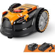 LawnMaster OcuMow™ Robot Lawn Mower Perimeter Wire Free Robotic for Small Yards up to 1000 Square feet Optical Navigation Automatic Obstacle Avoidance Low Noise Spot Cut and No Go Function