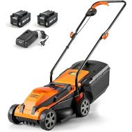 LawnMaster CLM2413A Cordless 13-Inch Lawn Mower 24V Max with 2X4.0Ah Battery and a Charger