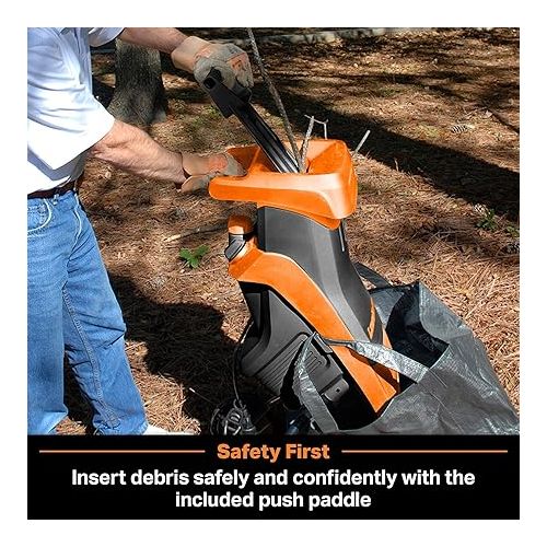  LawnMaster FD1501 Electric Wood Chipper Shredder 15-Amp 1.5-Inch Cutting Diameter Max 10:1 Reduction