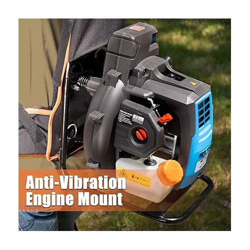 LawnMaster NPTBL31AB No-Pull Backpack Leaf Blower, Gas-Powered with Electric Start, 31cc 2-Cycle Engine, 470CFM, 175MPH