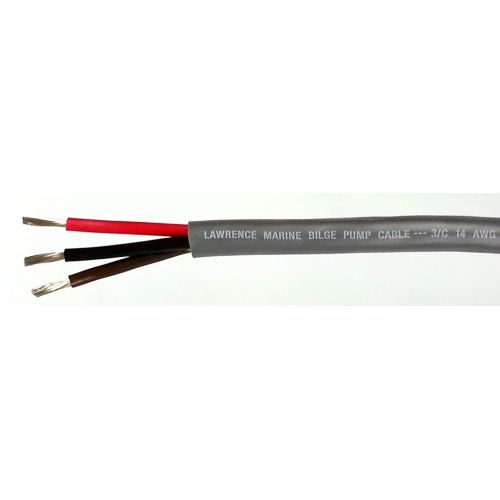  Lawrence Marine Products 143 AWG Bilge Tinned Marine Cable, SJTOW RedBlackBrown 100 Feet