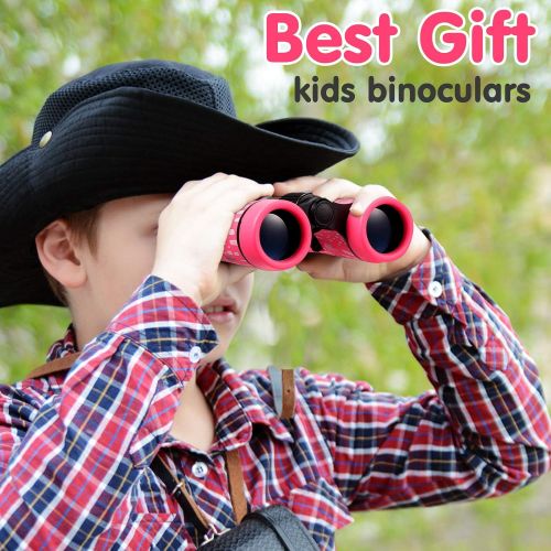  [아마존베스트]LayYun Kid Binoculars Shock Proof Toy Binoculars Set - Bird Watching - Educational Learning - Presents for Kids - Children Gifts - Boys and Girls - Outdoor Play - Hunting - Hiking - Campi