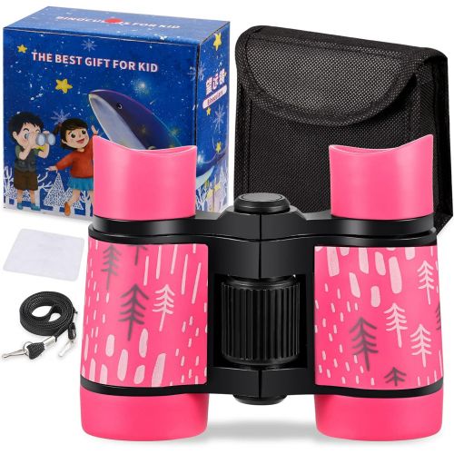  [아마존베스트]LayYun Kid Binoculars Shock Proof Toy Binoculars Set - Bird Watching - Educational Learning - Presents for Kids - Children Gifts - Boys and Girls - Outdoor Play - Hunting - Hiking - Campi