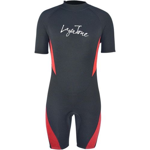  LayaTone Shorty Wetsuit 3mm Neoprene Suit Men Women Surfing Scuba Diving Suit Adults Thermal One Piece Swimsuit Canoeing Kayaking Suit Shorty Wet Suit