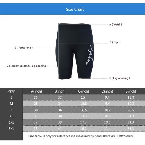  Layatone Wetsuit Shorts Adults 2mm/3mm Neoprene Shorts Scuba Surfing Shorts Lose Weight Sauna Suit Shorts Men Women Swim Shorts Trunks Wet Suit Diving Suit Shorts