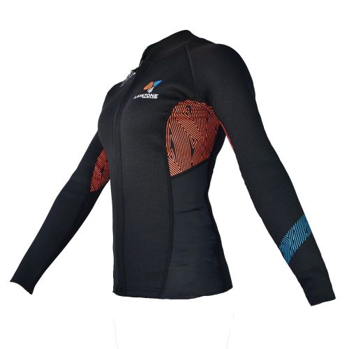  Layatone Wetsuit Top Women 3mm Neoprene Jacket Surf Scuba Diving Suit Top Jacket Women Rash Guard Women Long Sleeves Front Zipper Canoe Kayk Run Suit Jacket UV Protection Wet Suit