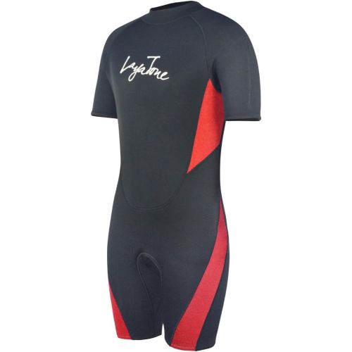  Layatone Wetsuits Shorty Men Women 3mm Neoprene Suit Surfing Scuba Diving Suit Adults One Piece Swimsuit Water Sports Suit Wet Suits Men Shorty Suit