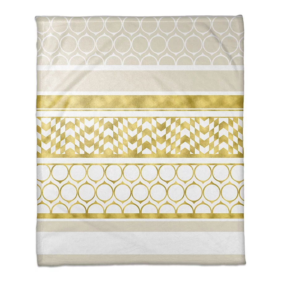 Layered Patterns Throw Blanket in GoldCream