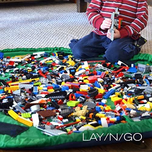  [아마존베스트]Lay-n-Go Extra Large Building Block Toy Storage Mat  Blue, 60 inch - Drawstring Makes Easy, Quick Pick Up of Building Blocks, Toys  Play Mat for Babies, Toddlers