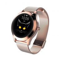 Layopo KW10 Fashion Smart Watch, IP68 Fitness Tracker for Womens Period,Steel/Leather Belt Bracelet Watch,Lovely Round Touch Screen,Multi - Sports Mode for iOS/Android