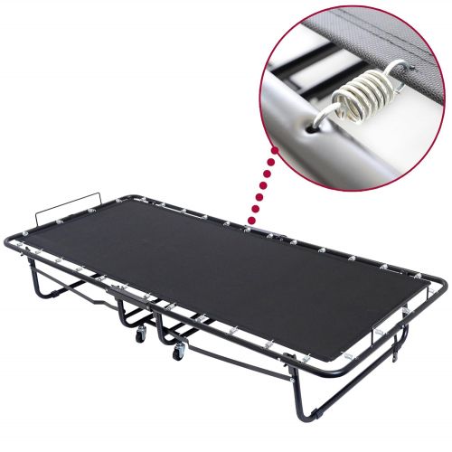  Layout 75x31.5-Inch Metal Folding Bed Frame with Memory Foam Mattress