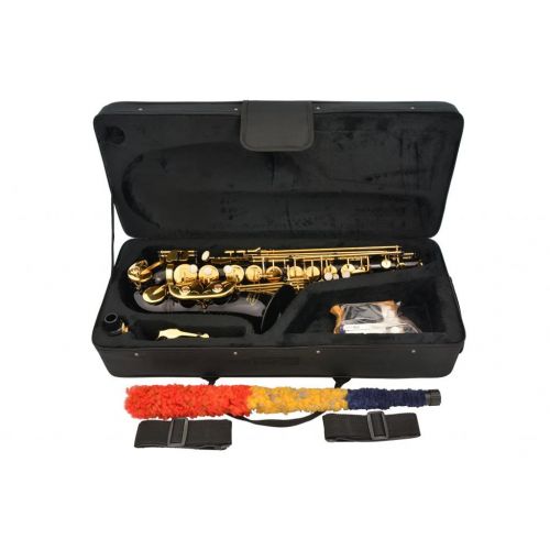  Lazarro Professional Royal Blue-Gold Keys Eb E Flat Alto Saxophone Sax with 11 Reeds, Case & Many Extras - 360-BU