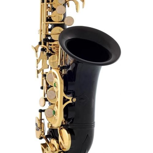  Black-Gold Keys Bb B-Flat Curved Soprano Saxophone Sax Lazarro+11 Reeds,Care Kit~24 COLORS Available-320-BK