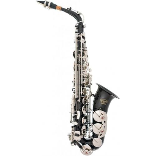  370-BK - Black/Silver Keys Eb E Flat Alto Saxophone Sax Lazarro+11 Reeds,Music Pocketbook,Case,Care Kit - 24 Colors with Silver or Gold Keys