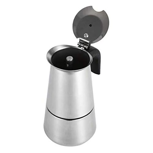  Lazmin Stainless Steel espresso maker, Electric Moka Pot Rapid Stovetop Coffee Brewer, 100ml/200ml/300ml/450ml(450ml)