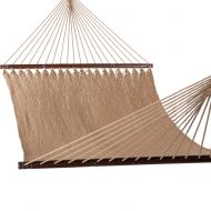 Lazy Daze Hammocks 51inch Double Caribbean Hammock Hand Woven Polyester Rope Outdoor Patio Swing Bed (Tan)