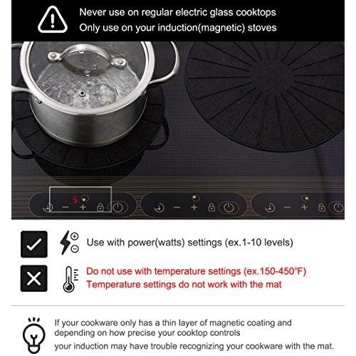  Lazy K Induction Cooktop Mat Silicone Fiberglass Magnetic Cooktop Scratch Protector for Induction Stove Non slip Pads to Prevent Pots from Sliding during Cooking (7.8 inches)