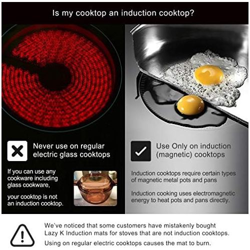  Lazy K Induction Cooktop Mat Silicone Fiberglass Magnetic Cooktop Scratch Protector for Induction Stove Non slip Pads to Prevent Pots from Sliding during Cooking (7.8 inches)