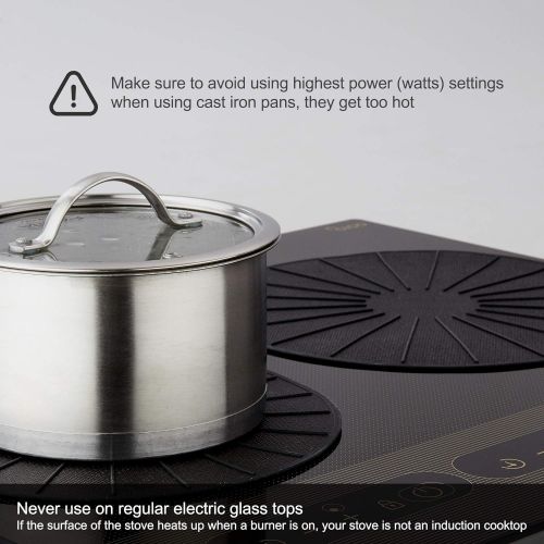  Lazy K Induction Cooktop Mat Silicone Fiberglass Magnetic Cooktop Scratch Protector for Induction Stove Non slip Pads to Prevent Pots from Sliding during Cooking (7.8 inches)