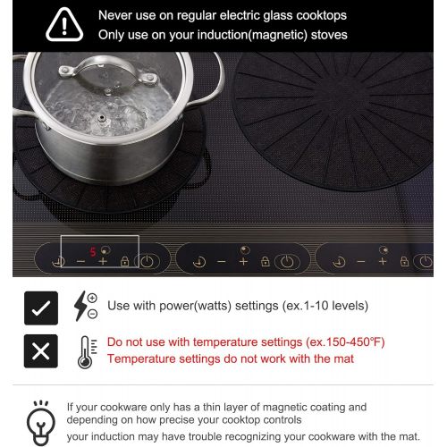  Lazy K Induction Cooktop Mat Silicone Fiberglass Magnetic Cooktop Scratch Protector for Induction Stove Non slip Pads to Prevent Pots from Sliding during Cooking (7.8 inches)