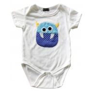 Lazy day Handmade Monster Patchwork Infant Bodysuit Baby Short Sleeve Romper Onesie 1 Piece Jumpsuit