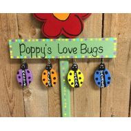 LazyHoundWorkshop Personalized grandparent love bug garden stake