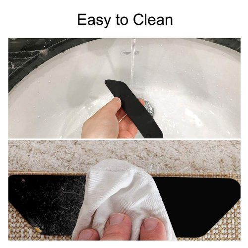  Lazysunny Rug Gripper,Reusable Anti Slip Non Curling Carpet Tape,12 pcs Anti Curling Carpet Gripper,for Indoor & Outdoor Rugs,Slip Anti Curling Trapezoid Carpet Gripper for Hardwood Floors a