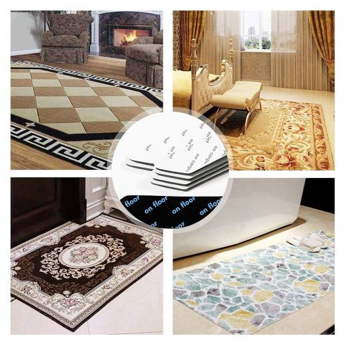  Lazysunny Rug Gripper,Reusable Anti Slip Non Curling Carpet Tape,12 pcs Anti Curling Carpet Gripper,for Indoor & Outdoor Rugs,Slip Anti Curling Trapezoid Carpet Gripper for Hardwood Floors a