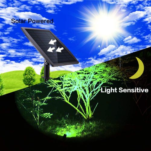  Lc-smarts Solar Pond Lights,Solar Powered Spotlights Upgraded Amphibious Lighting Land/Underwater IP68 Waterproof Outdoor Landscape Lights RGB Color Adjustable with 3 Lamps 18 LED Auto On/Of