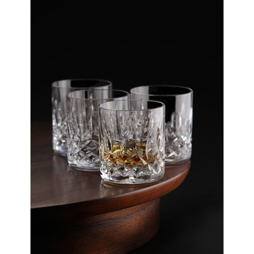  Leraze Posh Crystal Collection Double Old Fashioned Glasses, Perfect for serving scotch, whiskey or mixed drinks (Set of 6-11Oz DOF Glasses)