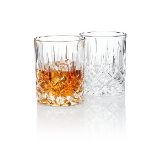  Leraze Posh Crystal Collection Double Old Fashioned Glasses, Perfect for serving scotch, whiskey or mixed drinks (Set of 6-11Oz DOF Glasses)