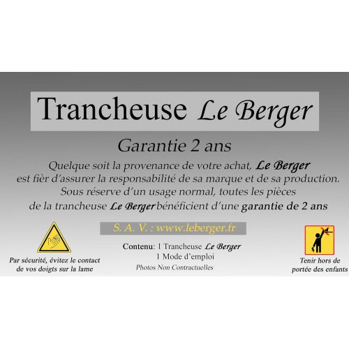  Le Berger La Montagnarde Sausage Cutter Guillotine Replacement Blade and Bread Knife Free