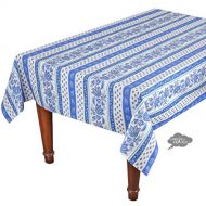 Le Cluny French Linens 58 Square Lisa White Cotton Coated Provence Tablecloth by Le Cluny