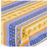 Le Cluny French Linens Le Cluny, Monaco Blue, French Provence 100 Percent COATED Cotton Tablecloth, 60 Inches x 120 Inches