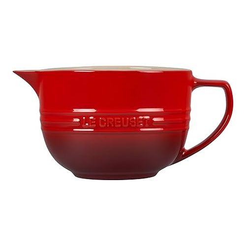 르크루제 Le Creuset Stoneware Signature Batter Bowl, 3.25qt., Cerise