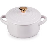 Le Creuset Stoneware Mini Round Cocotte, 8oz., Shallot with Gold Heart Knob