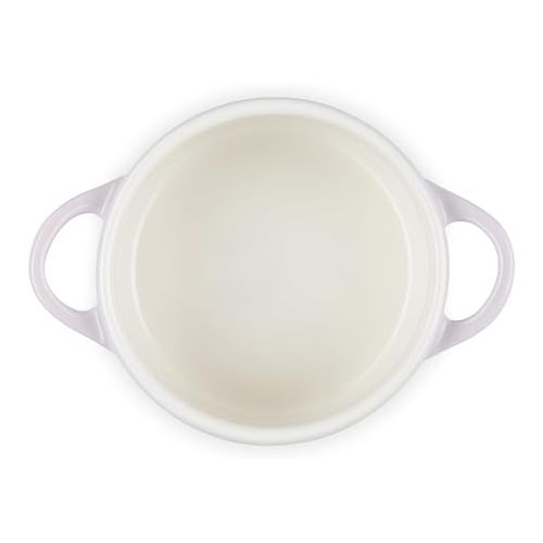 르크루제 Le Creuset Stoneware Mini Round Cocotte, 8oz., Shallot with Gold Heart Knob